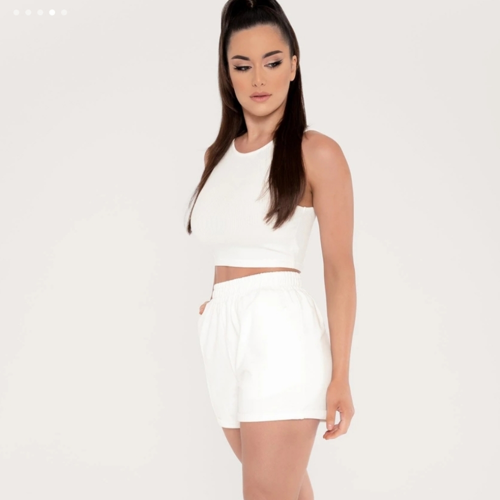 NWOT MESHKI tahlia shorts in white